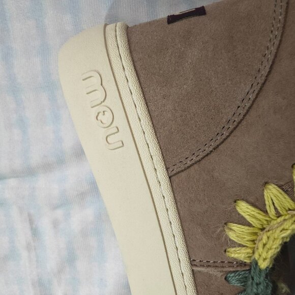 Mou Rainbow Crochet Stitched Ankle Boots - Picture 6 of 8